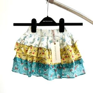 LoveShackFancy girls billie skirt Floral Multi NEW